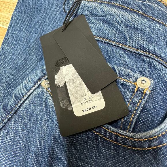 Rag & Bone NWT Blue Featherweight Dre Low Rise Slim Boyfriend Jeans Size 25 - Picture 6 of 9
